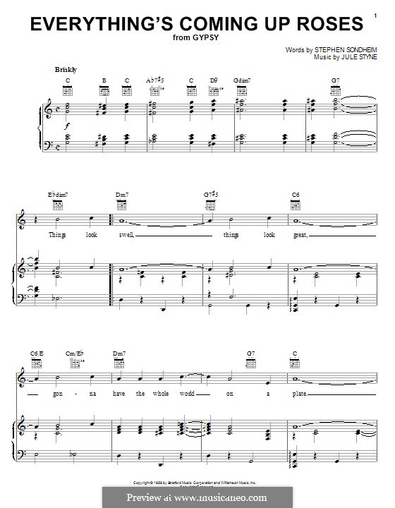 Everything's Coming Up Roses by J. Styne, S. Sondheim on MusicaNeo