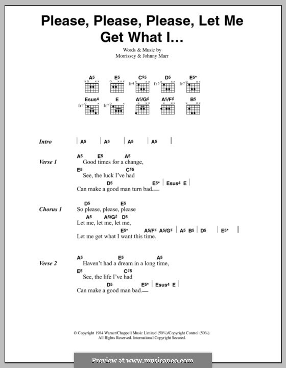 Please, Please, Please, Let Me Get What I Want (The Smiths): Lyrics and chords by Morrissey, Johnny Marr