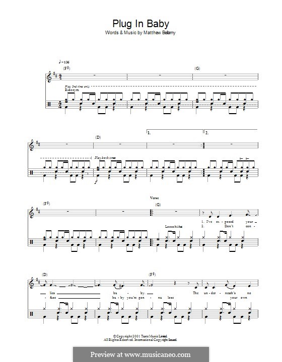 Plug in Baby (Muse): For percussion by Matthew Bellamy