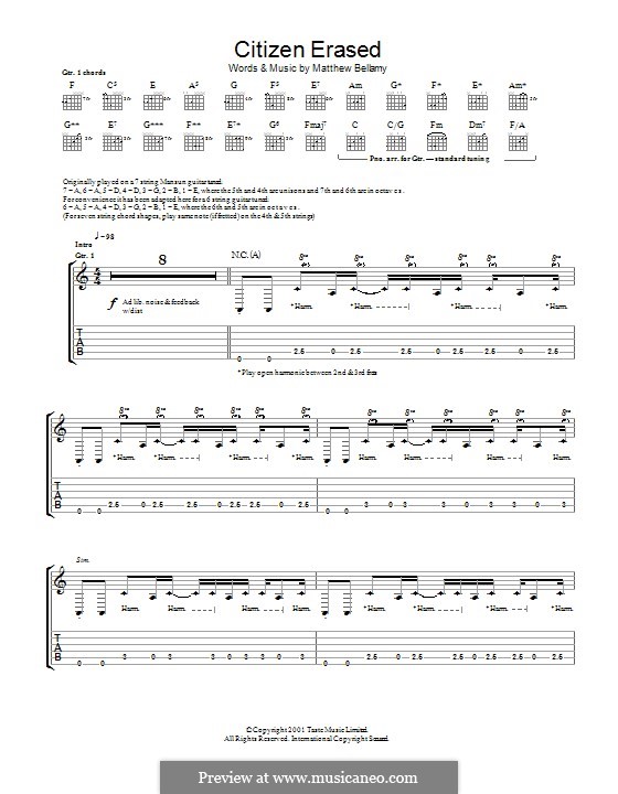 Citizen Erased (Muse): Citizen Erased (Muse) by Matthew Bellamy