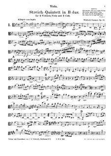 String Quintet in B Flat Major, Op.12: Viola part by Wilibald Sommer