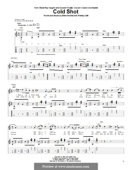Cold Shot (Stevie Ray Vaughan): For guitar with tab by Mike Kindred, Wesley Clark