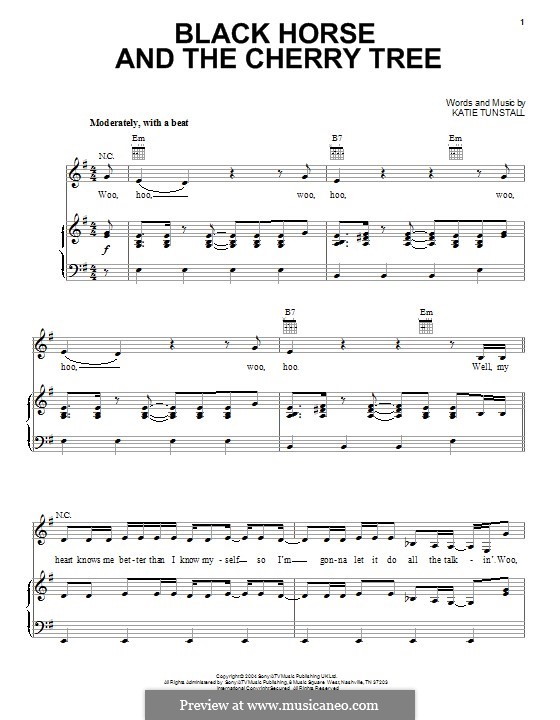 Black Horse and the Cherry Tree: For voice and piano (or guitar) by KT Tunstall