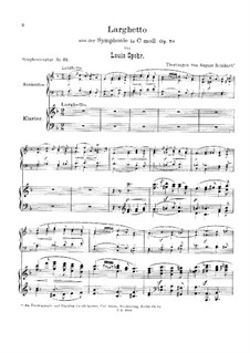 Symphony No.3 in C Minor, Op.78: Larghetto, for harmonium and piano – piano part by Louis Spohr