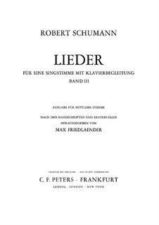 Selected Songs III: Selected Songs III by Robert Schumann
