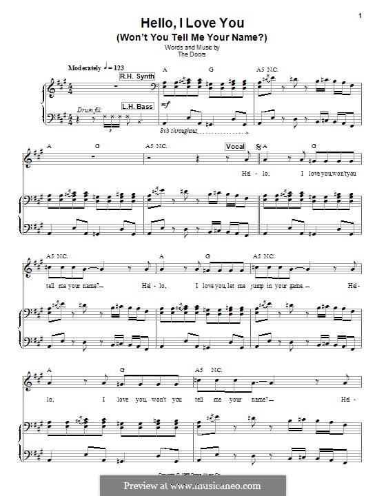 Hello, I Love You (Won't You Tell Me Your Name?) by The Doors on MusicaNeo