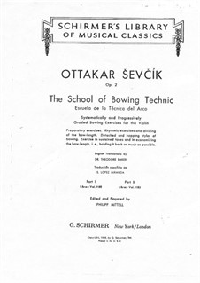 School of Bowing Technique for Violin, Op.2: Book I by Otakar Ševčík