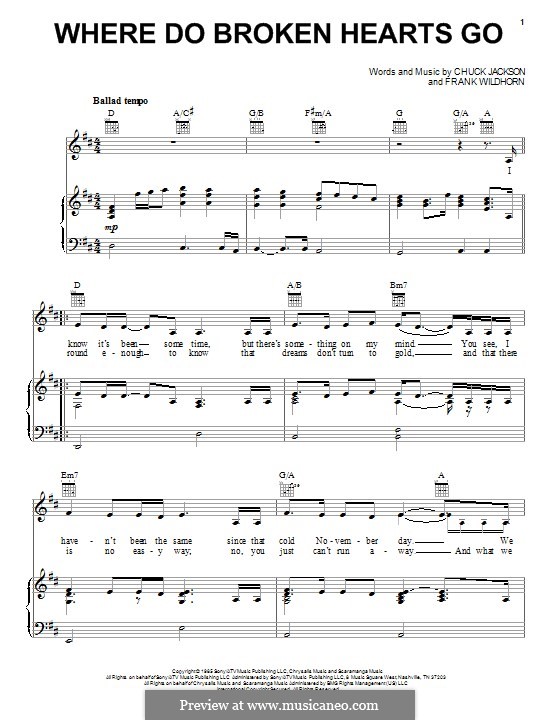 Whitney Houston Where Do Broken Hearts Go www.musicaneo.com