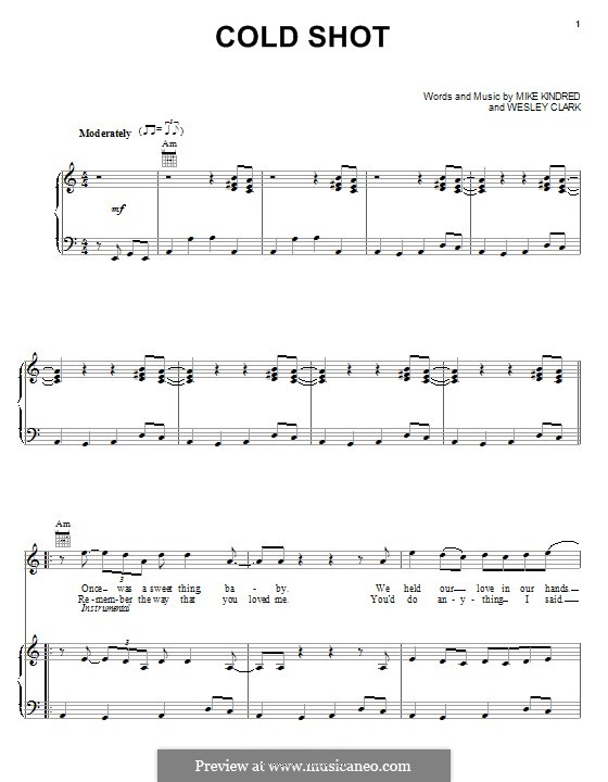 Cold Shot (Stevie Ray Vaughan): For voice and piano (or guitar) by Mike Kindred, Wesley Clark