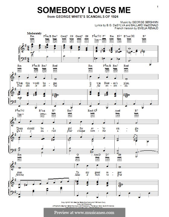 Somebody Loves Me by G. Gershwin - sheet music on MusicaNeo
