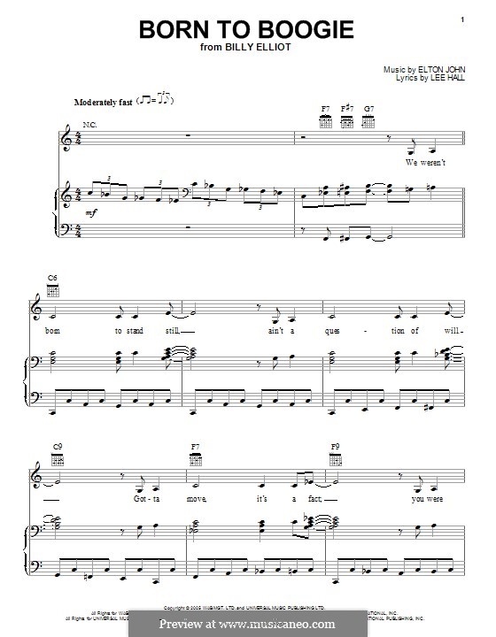 Born to Boogie: For voice and piano (or guitar) by Elton John