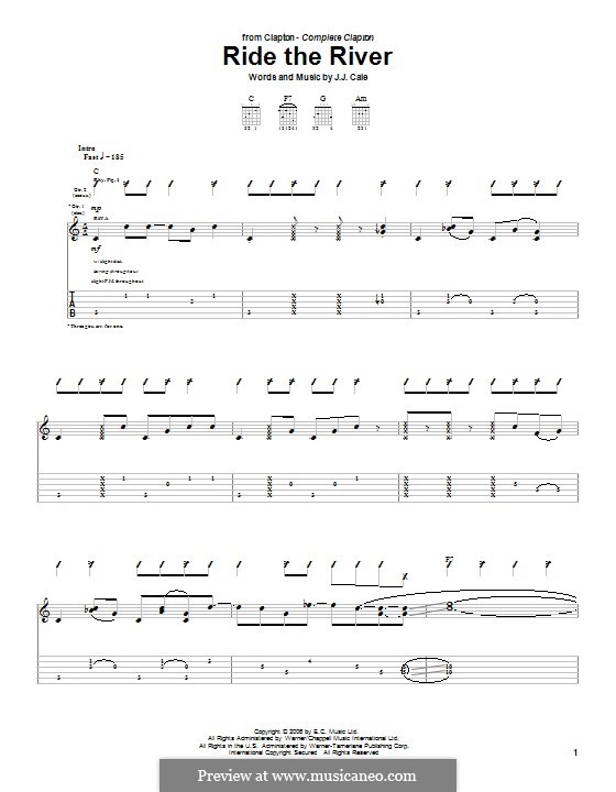 Ride the River: For guitar with tab by J.J. Cale