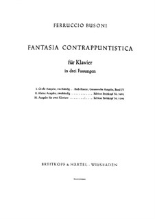 Contrapuntal Fantasia: Version for two pianos four hands, BV 256b by Ferruccio Busoni