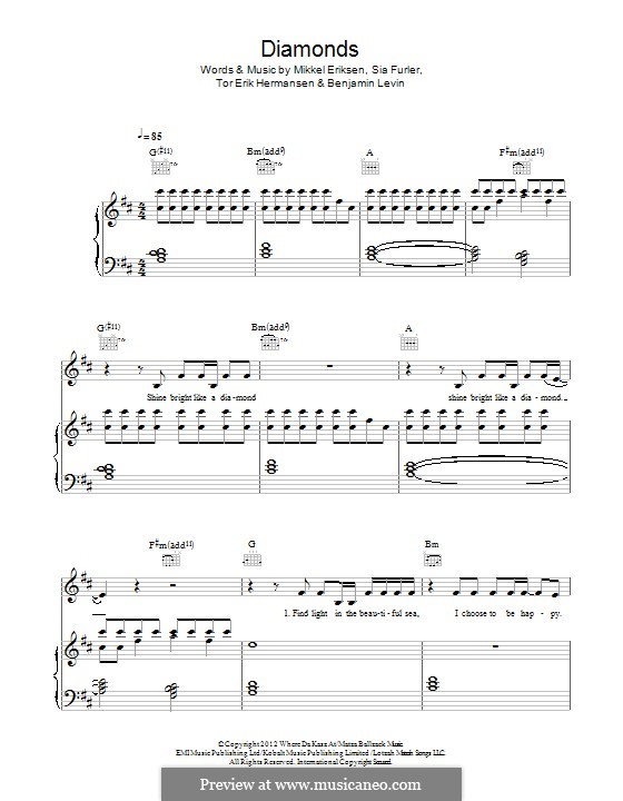 rihanna diamonds chords rihanna diamonds chords