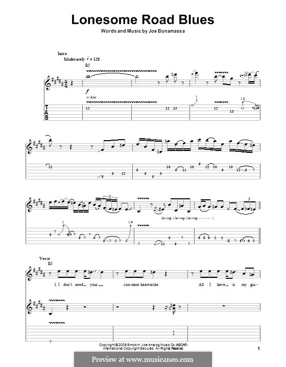 Lonesome Road Blues: For guitar with tab by Joe Bonamassa