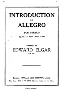 Introduction and Allegro, Op.47: Full score by Edward Elgar