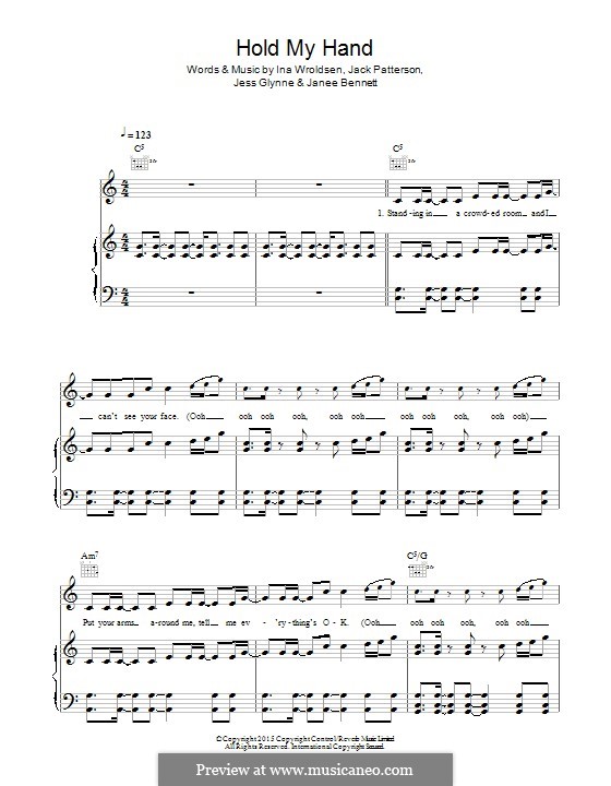 Hold My Hand: For voice and piano (or guitar) by Ina Wroldsen, Jack Patterson, Jess Glynne, Janee Bennett