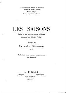 The Seasons, Op.67: For piano by Alexander Glazunov