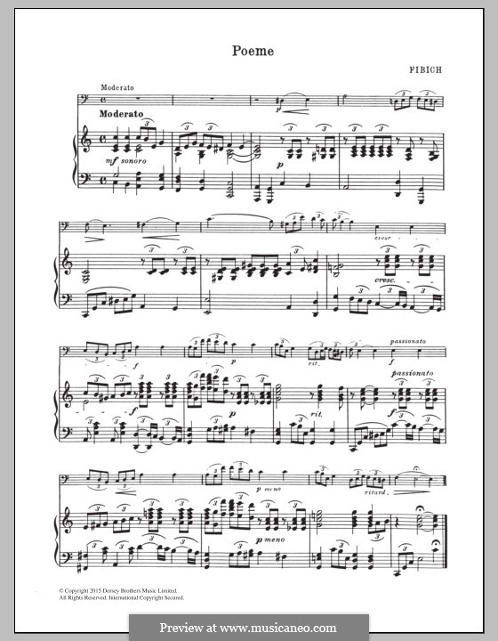 Poeme: For cello and piano by Unknown