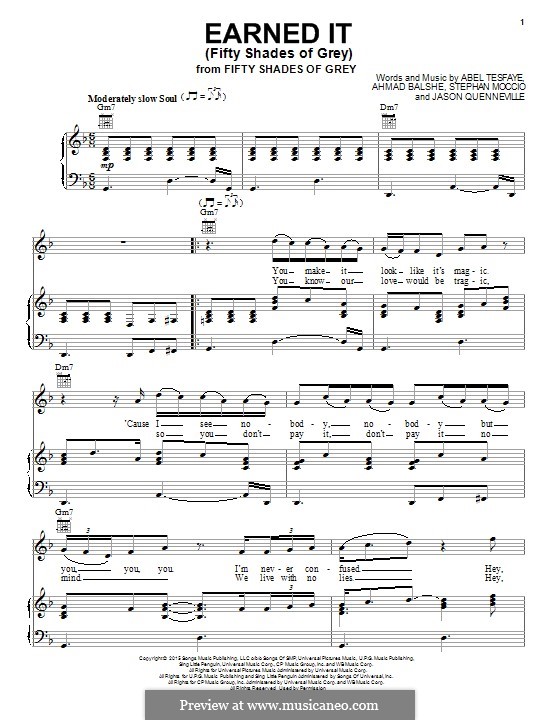 The Weeknd - Earned It Sheet music for Piano (Solo)