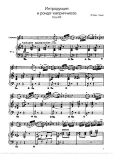 Introduction and Rondo Capriccioso, Op.28: For violin and piano – score, solo part by Camille Saint-Saëns