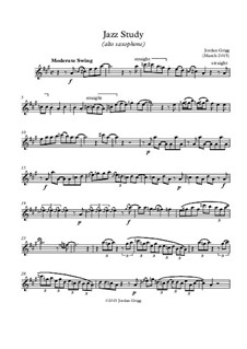 Jazz Study (alto saxophone) by J. Grigg - sheet music on MusicaNeo