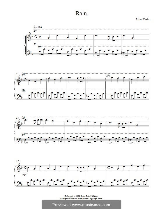 Rain: For piano by Brian Crain