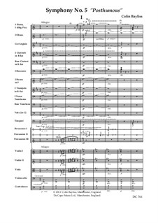 Symphony No.5 'Posthumous', B165: Score only by Colin Bayliss