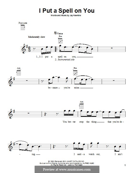 I Put a Spell on You (Creedence Clearwater Revival): For ukulele by Jay Hawkins