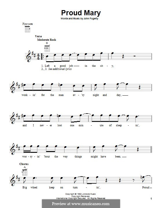 Proud Mary (Creedence Clearwater Revival) by J.C. Fogerty on MusicaNeo