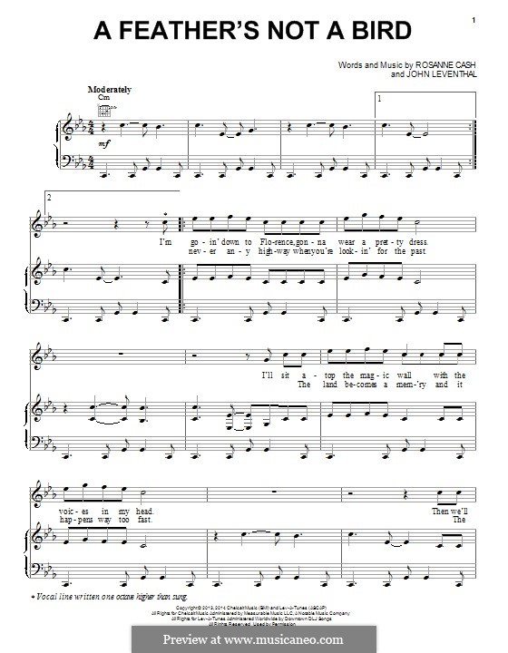 A Feather's not a Bird: For voice and piano (or guitar) by John Leventhal, Rosanne Cash