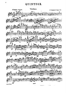 Quintet for Strings and Piano 'The Trout', D.667 Op.114: Violin part by Franz Schubert