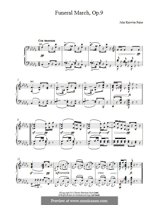 Funeral March, Op.9: For piano by John Knowles Paine