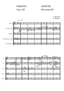 Quintet: Movement III - score with transposition - first version by Alexander Bystrov