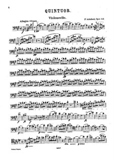 Quintet for Strings and Piano 'The Trout', D.667 Op.114: Cello part by Franz Schubert