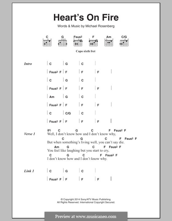 Heart's on Fire (Passenger): Lyrics and chords by Michael Rosenberg