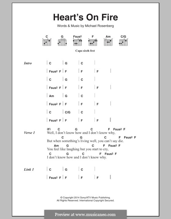 Heart's on Fire (Passenger): Lyrics and chords by Michael Rosenberg