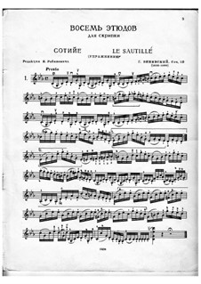 L'école moderne. Eight Etudes for Violin, Op.10: Complete set by Henryk Wieniawski