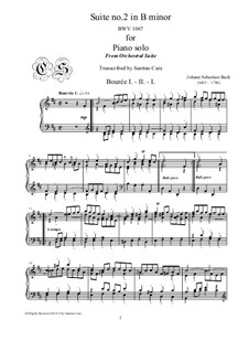 Bourree: For piano by Johann Sebastian Bach