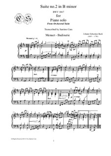 Minuet and Badinerie: For piano by Johann Sebastian Bach