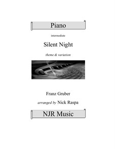 Piano version: For elementary piano (theme and variations) by Franz Xaver Gruber