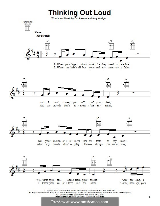 Thinking Out Loud: For ukulele by Ed Sheeran, Amy Wadge