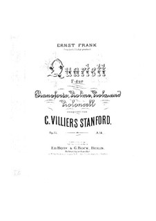 Piano Quartet in F Major, Op.15: Movements I-II by Charles Villiers Stanford