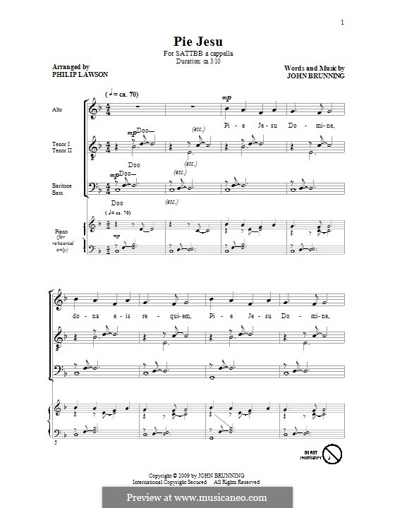 Pie Jesu: For mixed choir by John Brunning