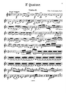 String Quartet No.3 in F Major, Op.18: Violin II part by Wilhelm Stenhammar