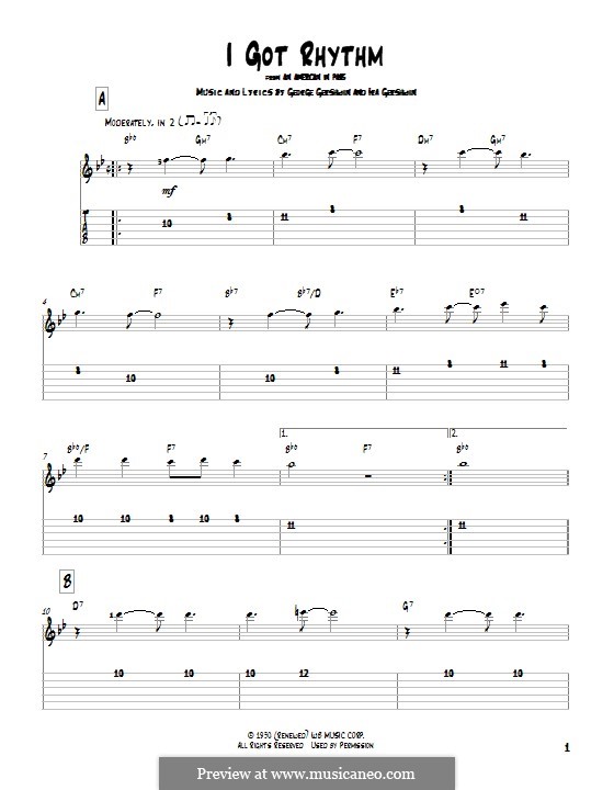 Instrumental version: For guitar with tab by George Gershwin