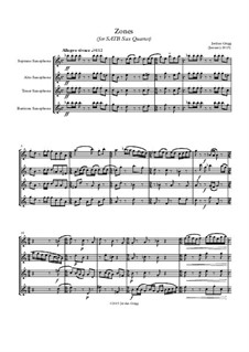 Zones (for SATB Sax Quartet): Zones (for SATB Sax Quartet) by Jordan Grigg