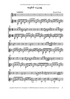 Petit Valse für Blockflöte in C (oder ein anderes Melodieinstrument) und Gitarre: Petit Valse für Blockflöte in C (oder ein anderes Melodieinstrument) und Gitarre by Ronald Fuchs
