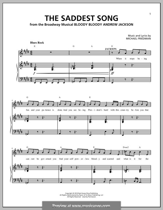The Saddest Song by M. Friedman sheet music on MusicaNeo