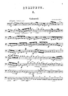 String Quartet in A Minor, Op.1: Cello part by Johan Svendsen